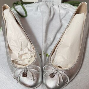 Longchamp Ballet Flats silver leather